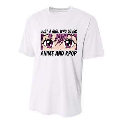 Just A Girl Who Loves Anime And Kpop Youth Performance Sprint T-Shirt