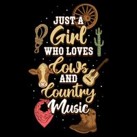 Just A Girl Who Loves Cows And Country Music Gift Drawstring Bag