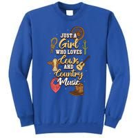 Just A Girl Who Loves Cows And Country Music Gift Sweatshirt