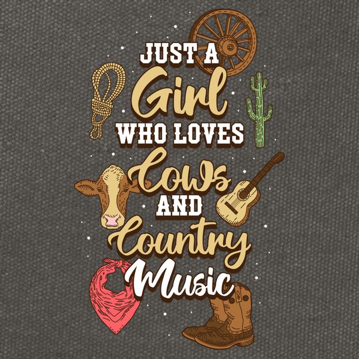 Just A Girl Who Loves Cows And Country Music Gift Cotton Canvas Backpack