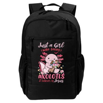 Just A Girl Who Loves Axolotl And Believes In Jesus  Backpack