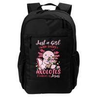 Just A Girl Who Loves Axolotl And Believes In Jesus  Backpack