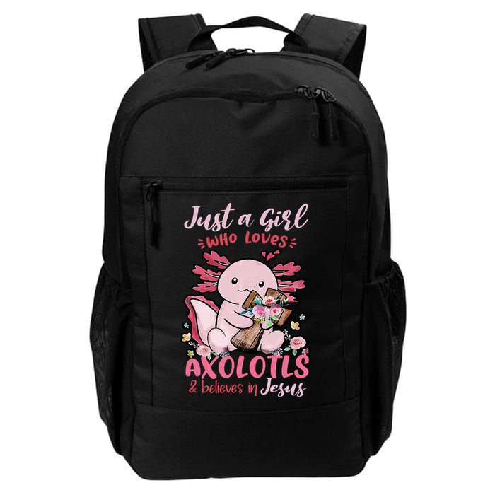 Just A Girl Who Loves Axolotl And Believes In Jesus  Backpack
