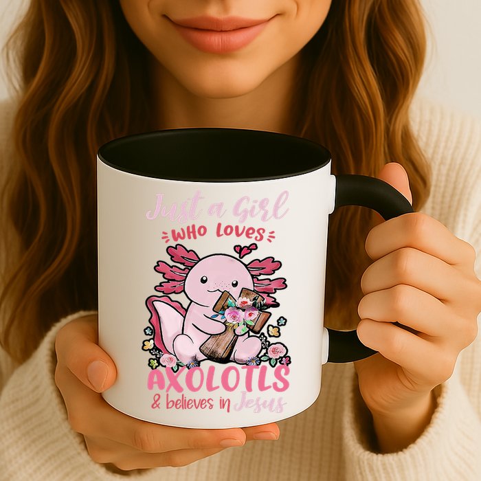 Just A Girl Who Loves Axolotl And Believes In Jesus  Mug