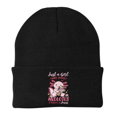 Just A Girl Who Loves Axolotl And Believes In Jesus  Beanie