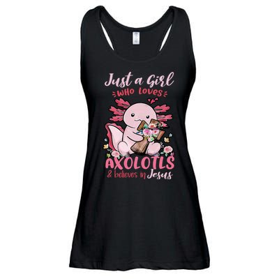 Just A Girl Who Loves Axolotl And Believes In Jesus  Ladies Essential Flowy Tank