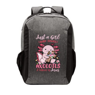 Just A Girl Who Loves Axolotl And Believes In Jesus  Vector Backpack