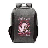 Just A Girl Who Loves Axolotl And Believes In Jesus  Vector Backpack