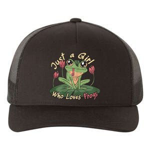 Just A Girl Who Loves FrogS Girl Frog Yupoong Adult 5-Panel Trucker Hat