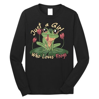 Just A Girl Who Loves FrogS Girl Frog Long Sleeve Shirt