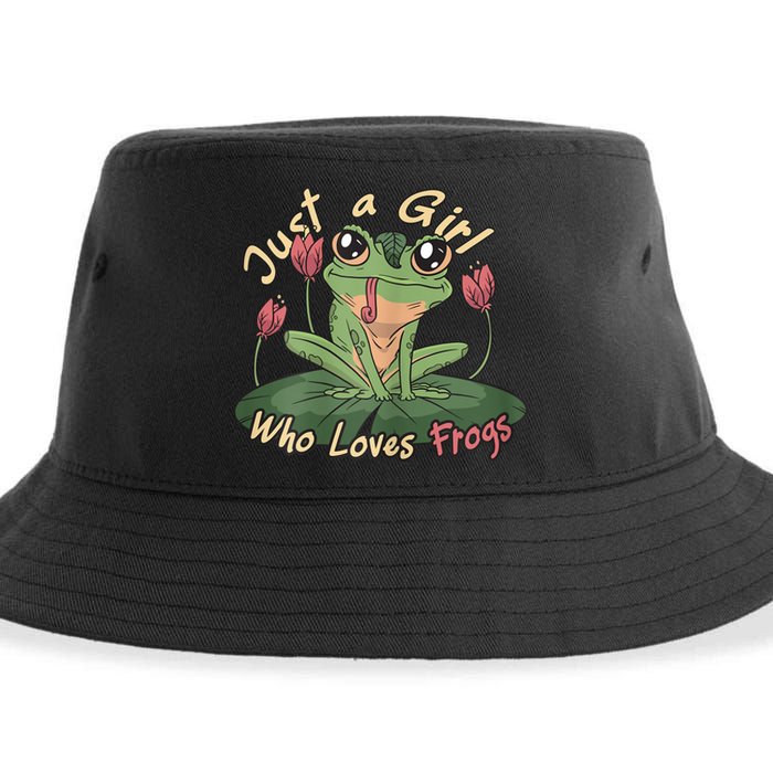 Just A Girl Who Loves FrogS Girl Frog Sustainable Bucket Hat