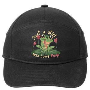 Just A Girl Who Loves FrogS Girl Frog 7-Panel Snapback Hat