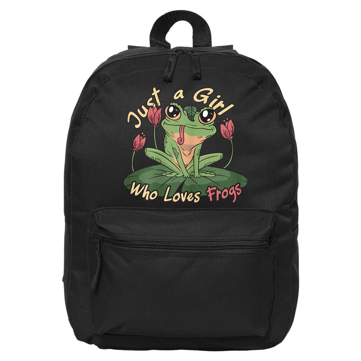 Just A Girl Who Loves FrogS Girl Frog 16 in Basic Backpack