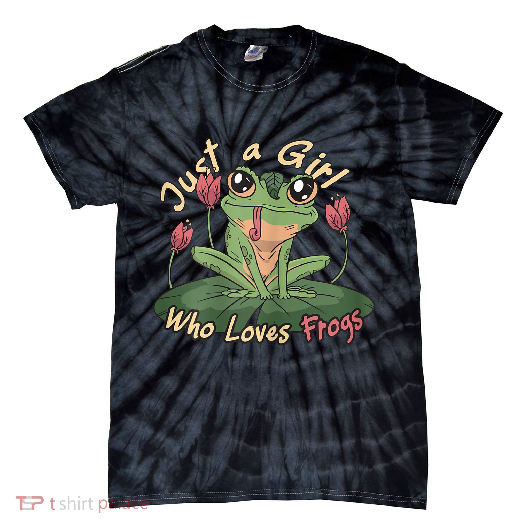 Just A Girl Who Loves FrogS Girl Frog Tie-Dye T-Shirt