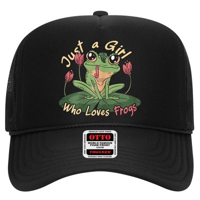 Just A Girl Who Loves FrogS Girl Frog Trucker Hat