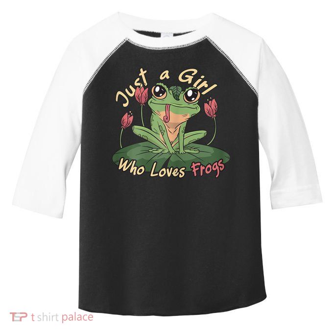 Just A Girl Who Loves FrogS Girl Frog Toddler Fine Jersey T-Shirt