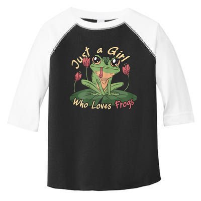 Just A Girl Who Loves FrogS Girl Frog Toddler Fine Jersey T-Shirt