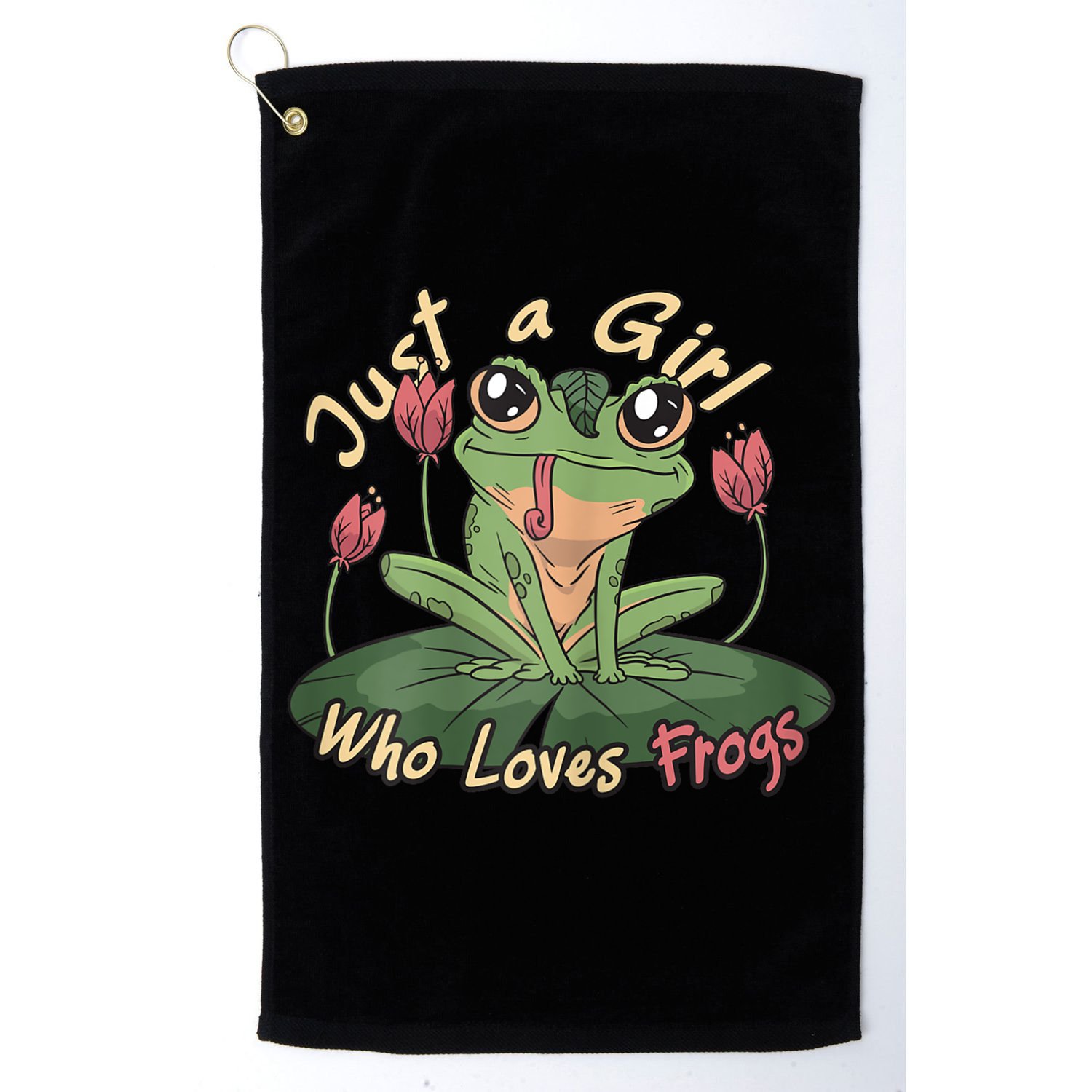 Just A Girl Who Loves FrogS Girl Frog Golf Towel