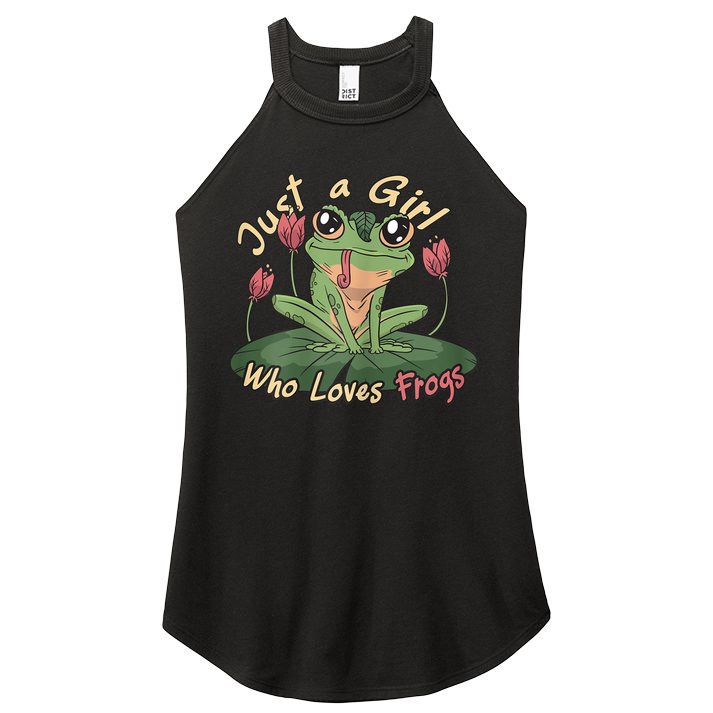 Just A Girl Who Loves FrogS Girl Frog Women's Perfect Tri Rocker Tank