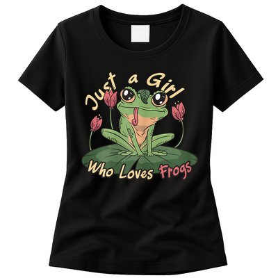 Just A Girl Who Loves FrogS Girl Frog Womens T-Shirt