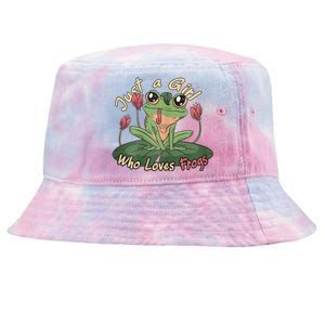 Just A Girl Who Loves FrogS Girl Frog Tie-Dyed Bucket Hat