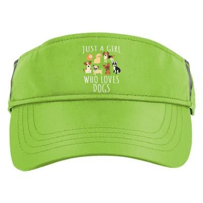 Just A Girl Who Loves Dogs Funny Puppy Adult Drive Performance Visor