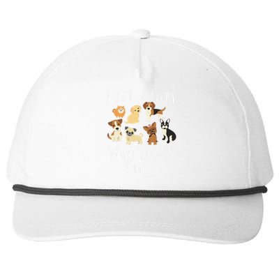 Just A Girl Who Loves Dogs Funny Puppy Snapback Five-Panel Rope Hat