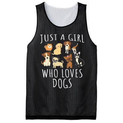 Just A Girl Who Loves Dogs Funny Puppy Mesh Reversible Basketball Jersey Tank