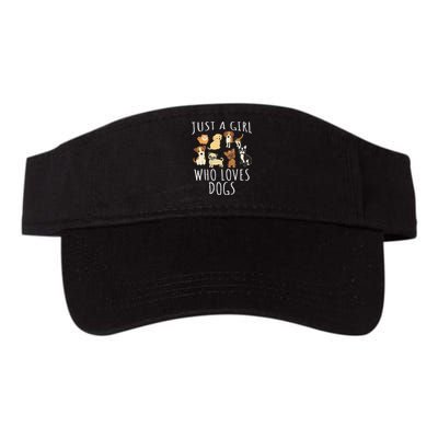 Just A Girl Who Loves Dogs Funny Puppy Valucap Bio-Washed Visor