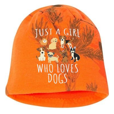 Just A Girl Who Loves Dogs Funny Puppy Kati - Camo Knit Beanie