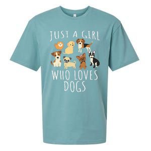 Just A Girl Who Loves Dogs Funny Puppy Sueded Cloud Jersey T-Shirt