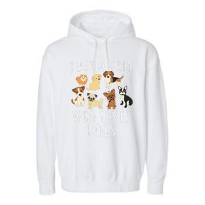 Just A Girl Who Loves Dogs Funny Puppy Garment-Dyed Fleece Hoodie