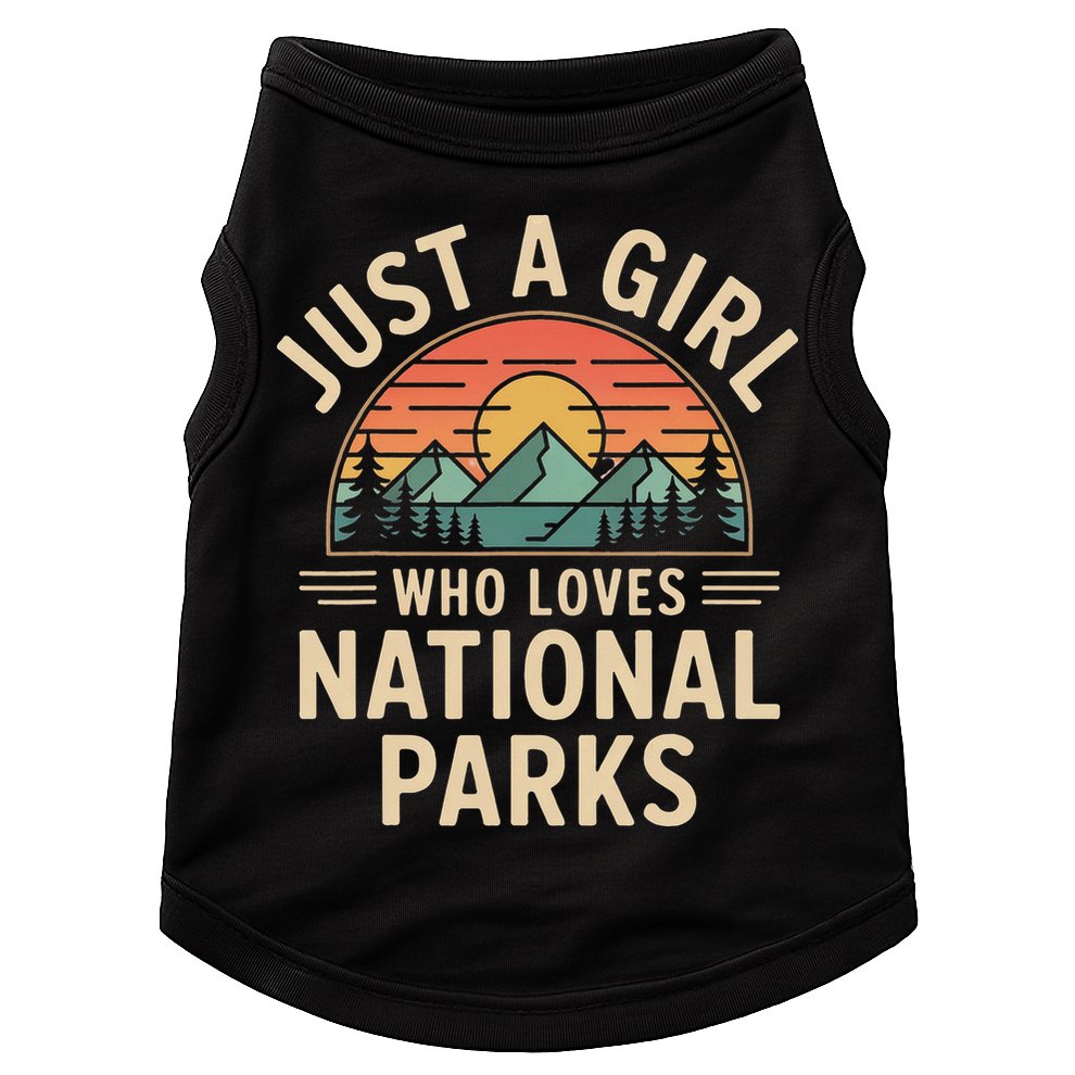Just A Girl Who Loves National Parks Retro Nature Vintage Doggie Tank