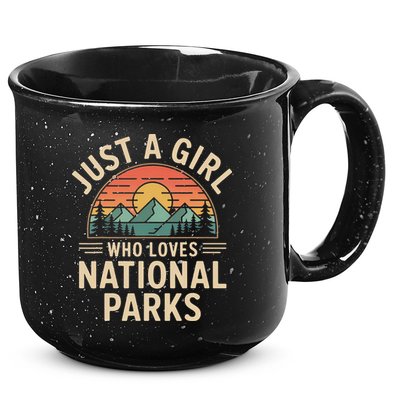 Just A Girl Who Loves National Parks Retro Nature Vintage 15oz Campfire Ceramic Mug