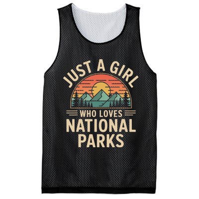 Just A Girl Who Loves National Parks Retro Nature Vintage Mesh Reversible Basketball Jersey Tank