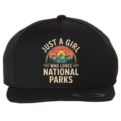 Just A Girl Who Loves National Parks Retro Nature Vintage Wool Snapback Cap