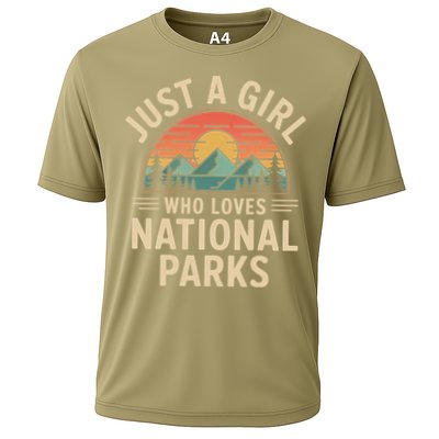 Just A Girl Who Loves National Parks Retro Nature Vintage Cooling Performance Crew T-Shirt