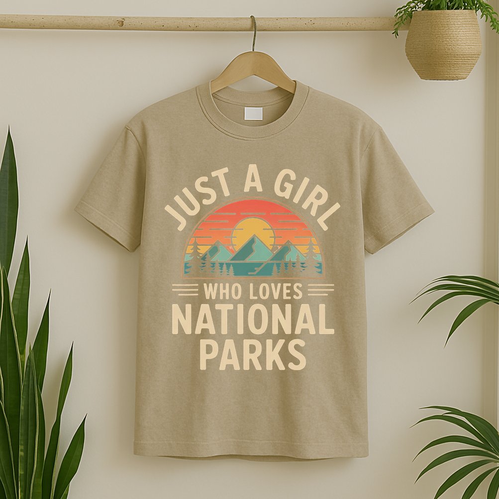 Just A Girl Who Loves National Parks Retro Nature Vintage T-Shirt