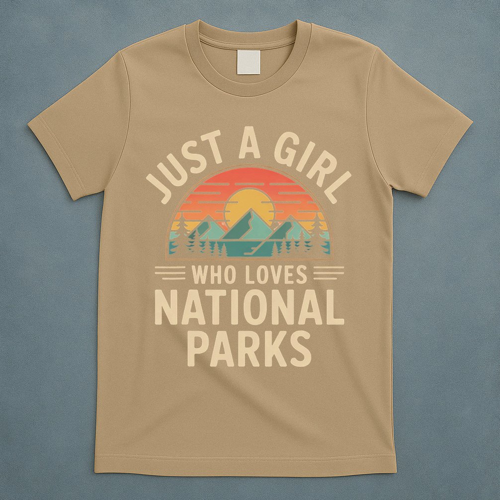 Just A Girl Who Loves National Parks Retro Nature Vintage T-Shirt
