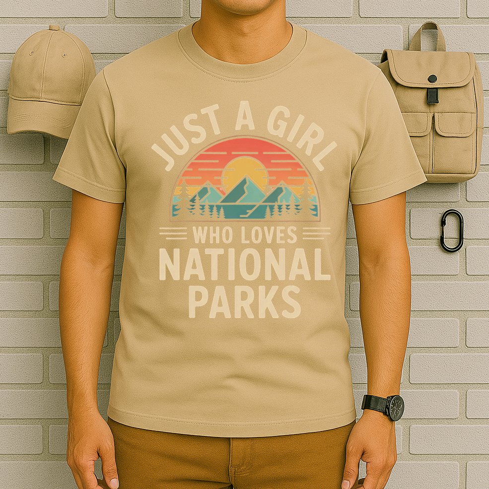 Just A Girl Who Loves National Parks Retro Nature Vintage T-Shirt