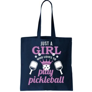 Just A Girl Who Loves To Play Pickleball Funny Pickleball Tote Bag