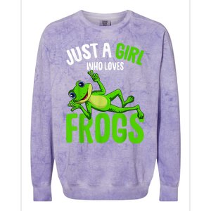 Just A Girl Who Loves Frogs Colorblast Crewneck Sweatshirt