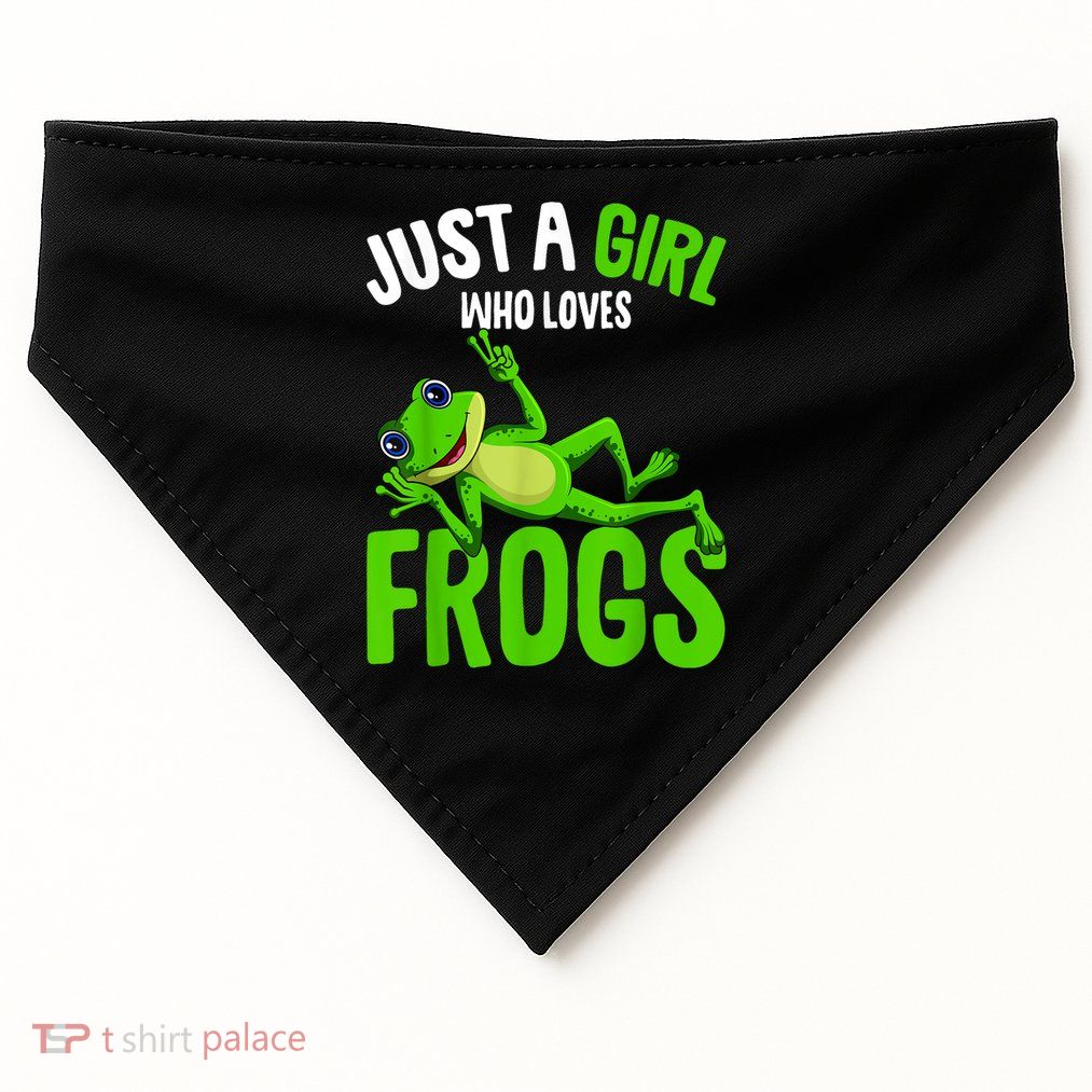 Just A Girl Who Loves Frogs USA-Made Doggie Bandana