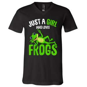 Just A Girl Who Loves Frogs V-Neck T-Shirt