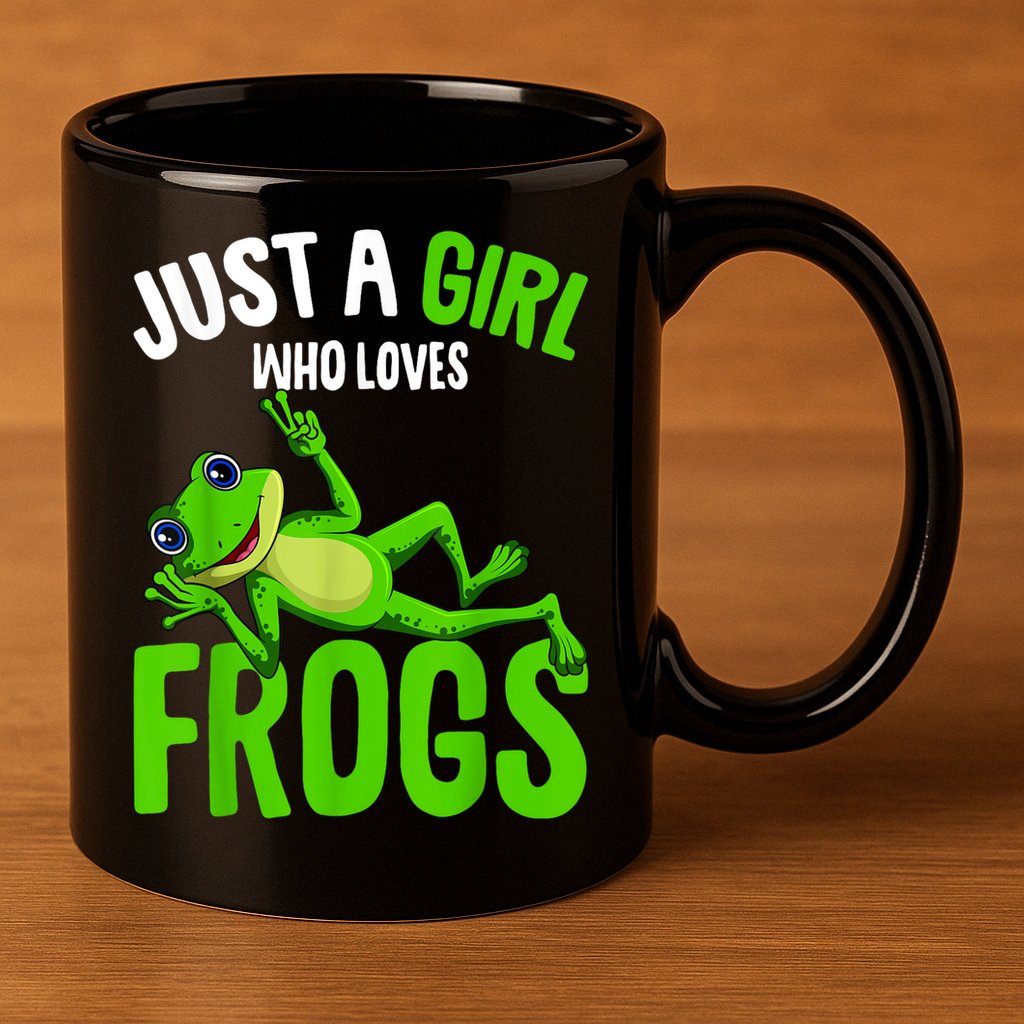 Just A Girl Who Loves Frogs 11oz C Handle Ceramic Mug