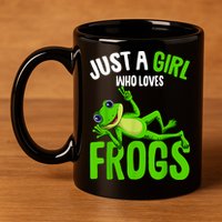 Just A Girl Who Loves Frogs 11oz C Handle Ceramic Mug