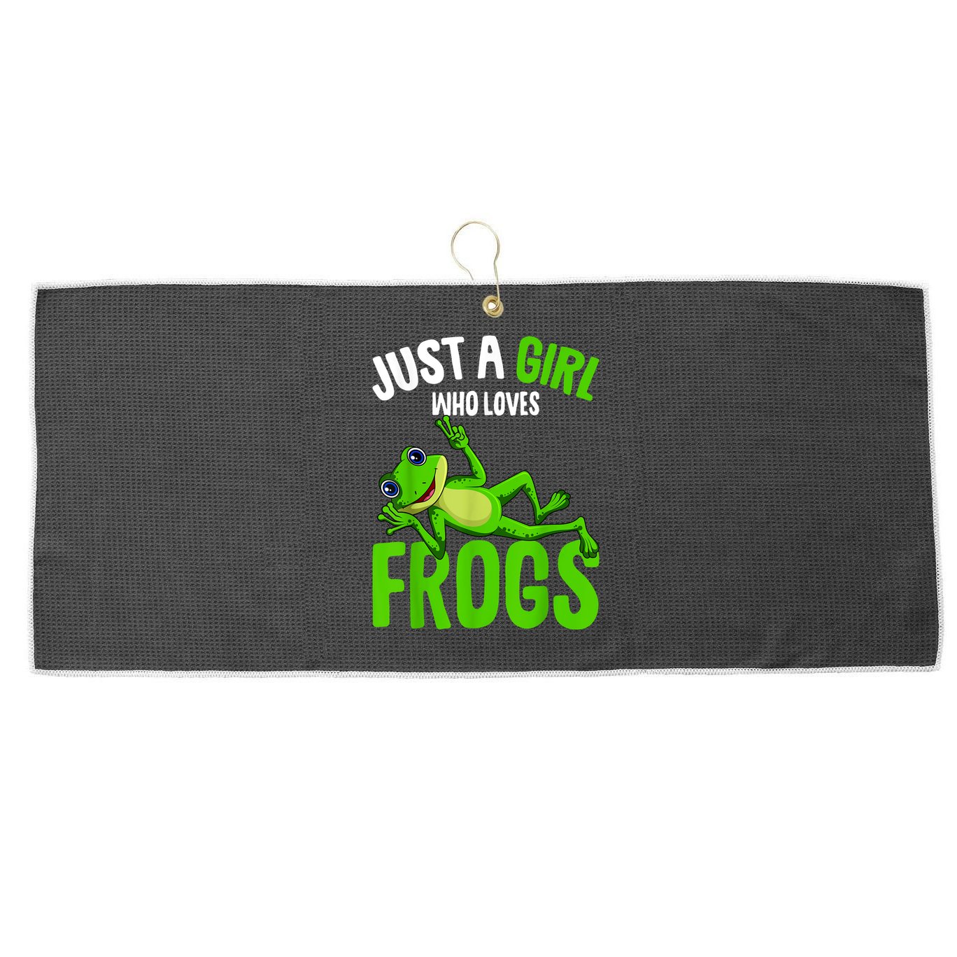 Just A Girl Who Loves Frogs Large Microfiber Waffle Golf Towel