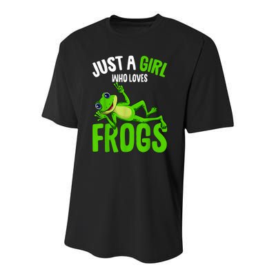 Just A Girl Who Loves Frogs Youth Performance Sprint T-Shirt