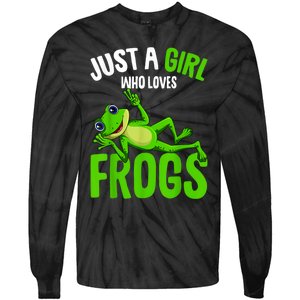 Just A Girl Who Loves Frogs Tie-Dye Long Sleeve Shirt