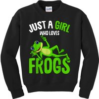 Just A Girl Who Loves Frogs Kids Sweatshirt